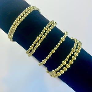 14k Gold Beaded Stacking Bracelets