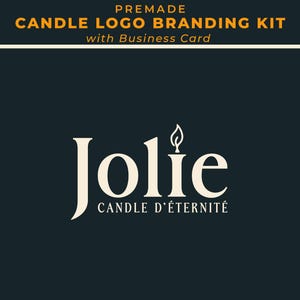 Candle Logo, Premade Logo For Artisan Wax Brands, Customizable Branding For Home Fragrance Studios & Boutique Candle Makers With B. Card.