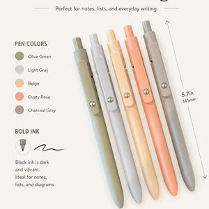 5 Morandi Color Gel Pens, 0.42mm Fine Tip Journaling Pens, Smooth Writing Set
