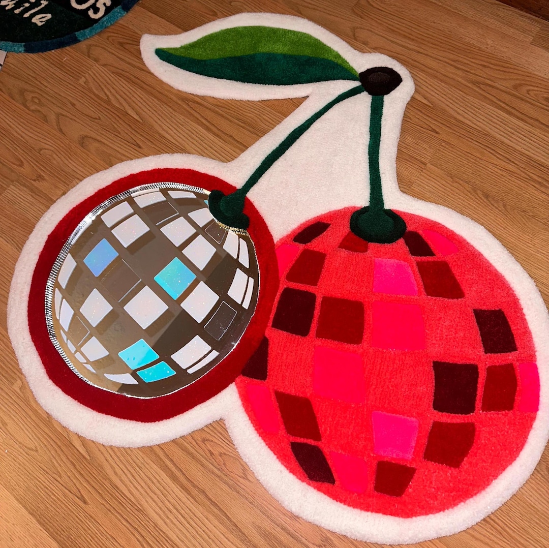 Hand Tufted Disco Ball Cherry Mirror Rug - Etsy