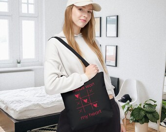 Christian Tote Bag, Jesus Won My Heart, Religious Gift, Faithful Tote, Valentine's Day, Gender Neutral Bag