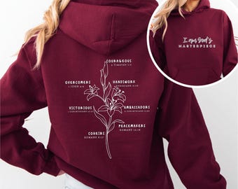 God's Masterpiece Christian Hoodie, Scripture Tee, Religious Gift, Bible Verse Sweatshirt, You Are Beautiful Enough, Unisex Christian