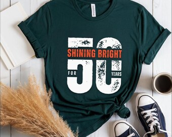 50th Birthday TShirt, 1975,Gift for 50s - Vintage, 50th birthday T-shirt, Cool Birthday Present for Men or Women,shining tshirt,