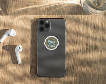 Christian Peace Over Fear Kiss-Cut Stickers, Reminders for Belongings, Message of Peace, Stick Anywhere, Store Tshirt Designs