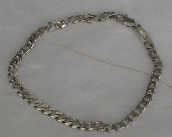 Sterling Silver Herringbone Chain  Bracelet 7"