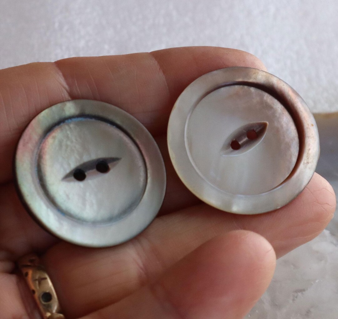 Vintage 30mm Carved Shell Button Cat's Fish Eye 2 Hole Pair - Etsy