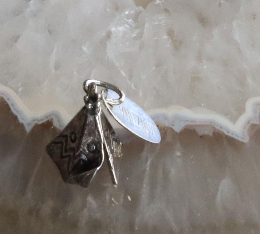 Sterling Silver Teepee Native American W Arizona Tag Charm - Etsy