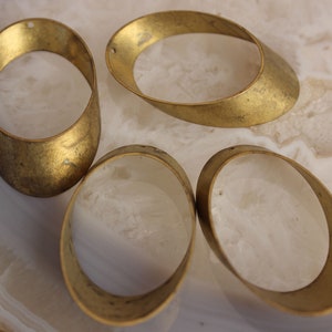 Raw Brass Hoop Shape Drilled 6p 47mm