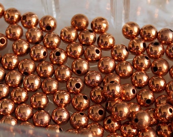 6mm copper round beads  Pack of 25