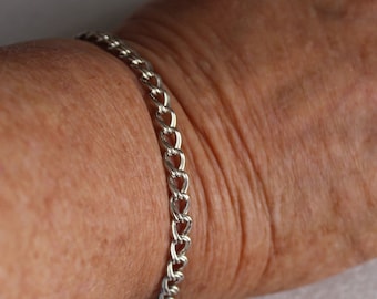 Sterling zilveren bedelarmband met dubbele schakel 7"