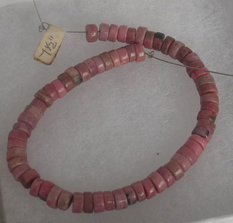 SALE 25 Pink and Black 9mm Round Rhodonite Beads image 3