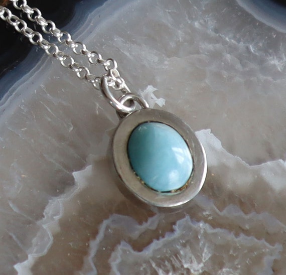 Jewelry Rescue Sterling Silver and Larimar Stone … - image 1