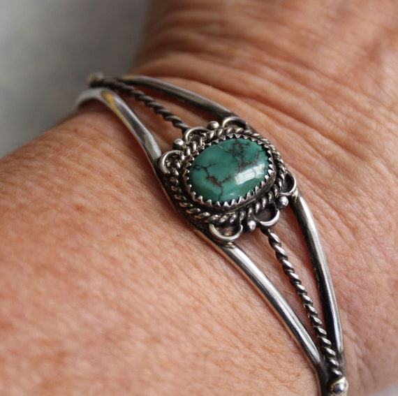 Jewelry Rescue Vintage  Sterling Turquoise Cuff  B