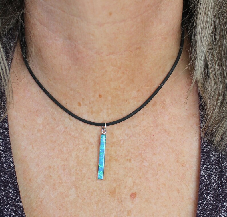 Jewelry Rescue Vintage Sterling Silver Opal Rectangle Pendant 1 12