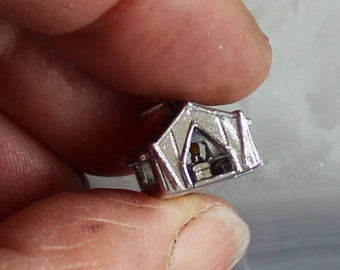 Sterling Silver Buddhist Temple that Opens Charm 14x10x8mm