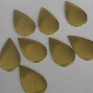 SALE Raw Brass Pear Shapes 10 pc 35mm