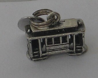 SALE Vintage  Sterling Silver Cable Car Charm