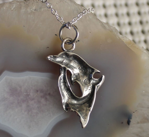 Jewelry Rescue Vintage  2 Dolphins Sterling Silve… - image 3