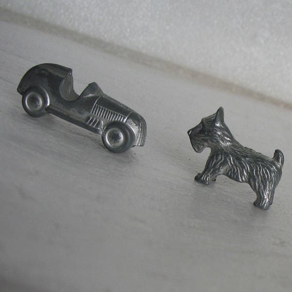 Dog and Automobile Game Tokens From Monopoly Game