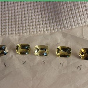 16x12mm Faceted  Cushion Yellow Quartz Stone Set of 5