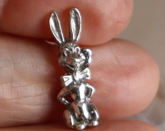 Vintage Sterling Silver  Bunny Rabbit Charm 20mm