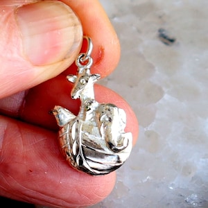 Vintage  Sterling Noah&#39;s Ark Animal Biblical Charm  27mm