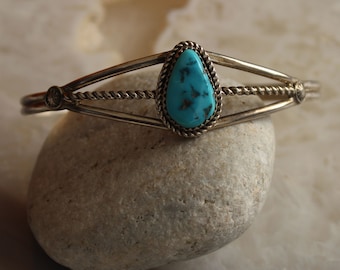 SALE Vintage  Sterling Turquoise Cuff  Bracelet