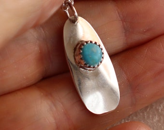 Jewelry Rescue  Sterling Silver Turquoise  Vintage  Stamped Pendant  28mm