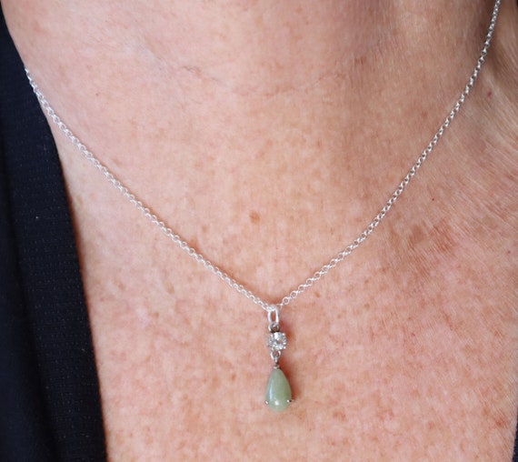 Jewelry Rescue Sterling Silver Jade Aquamarine Vi… - image 4