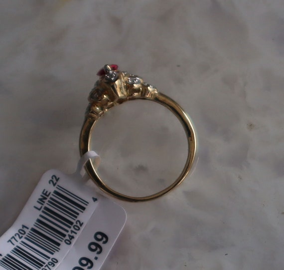 Size 7 Vintage Gold over Sterling Silver and CZ R… - image 4