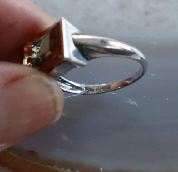 Size 7 Yellow Citrine Rectangular Stone Sterling … - image 5