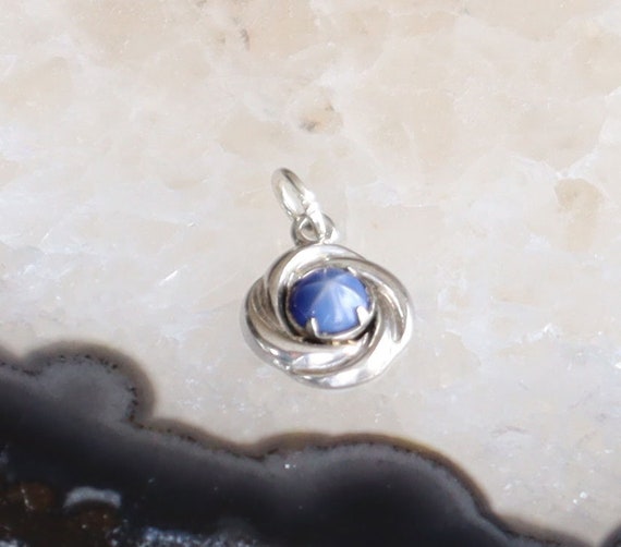 Sterling Silver and  Synthetic Blue Sapphire Ston… - image 3