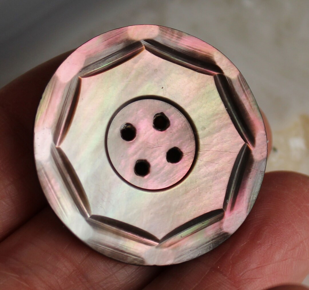 Antique Large 34mm Carved Shell Button 1 Piece - Etsy