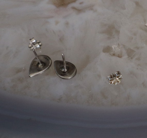 Sterling Coral  Teardrop Shape Post Earrings 10x8… - image 4