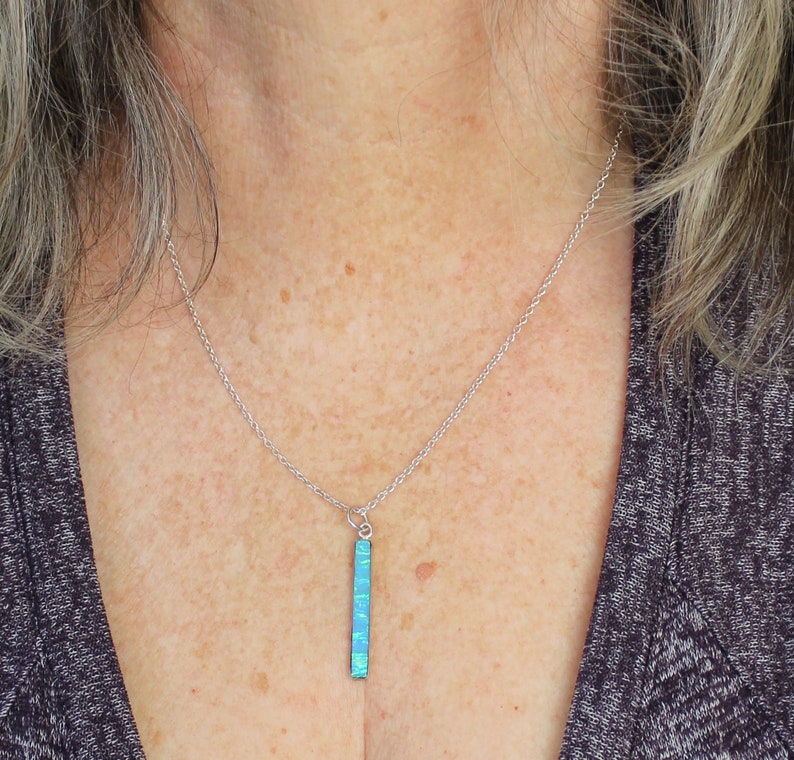Jewelry Rescue Vintage Sterling Silver Opal Rectangle Pendant 1 12