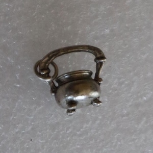 SALE Amazing Vintage Sterling Tiny  Fireplace Pot Charm  15mm