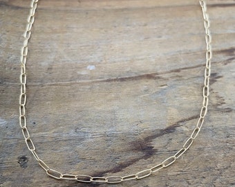 Gold Filled Micro Paperclip Chain Necklace