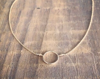 Gold Filled Circle Choker Necklace