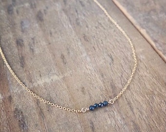 Gray Spinel Mystic Gold Filled Choker Necklace
