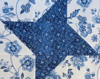 Friendship Star Quilt Block Pattern PDF - Easy and Fast - Beginner Level.