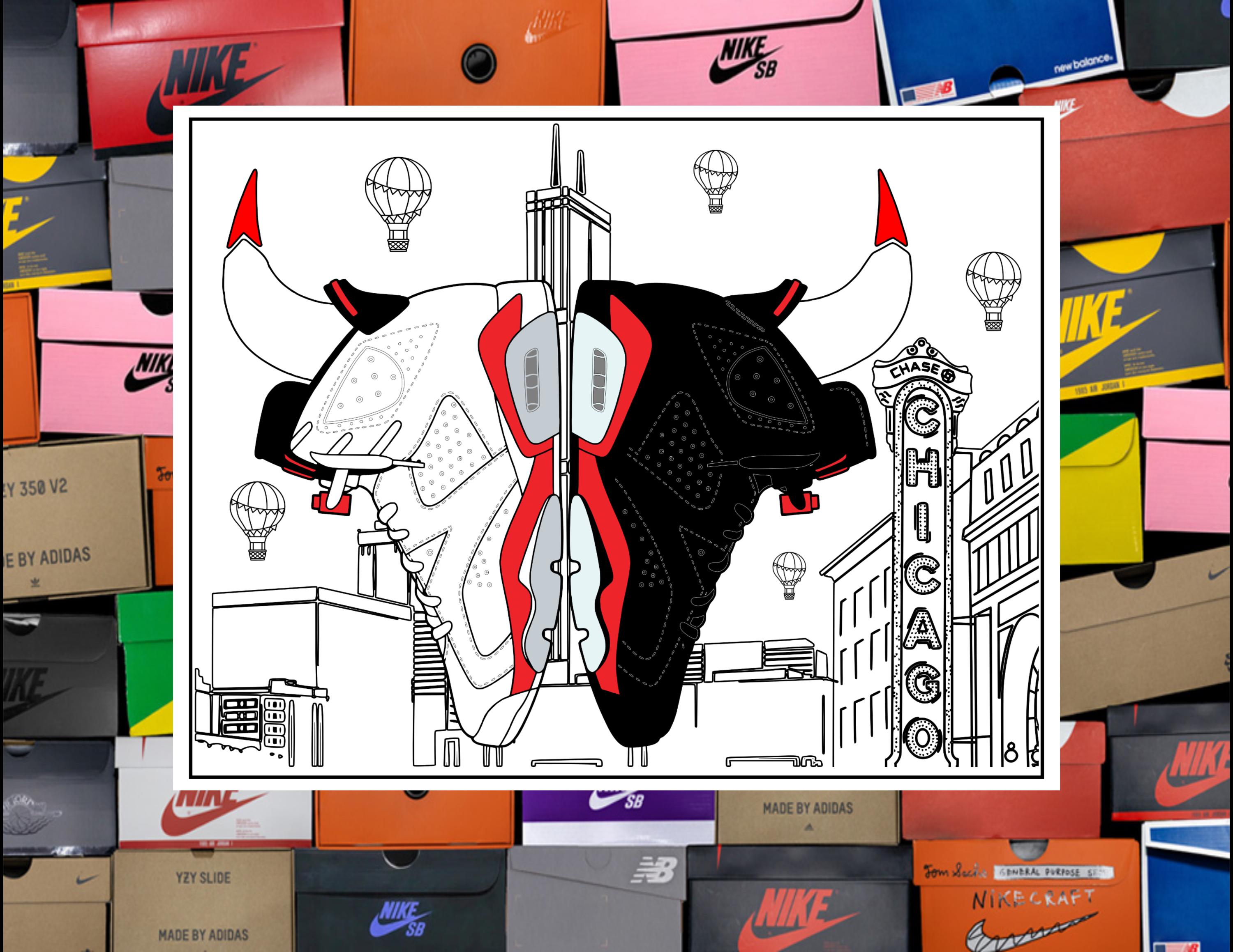 Nike shoes coloring pages