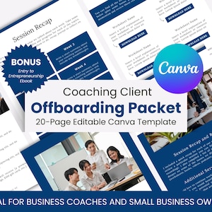Coaching Client Offboarding Packet: Editable Canva Template (Digital Download)