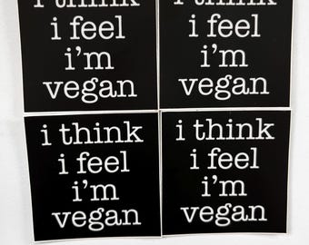 Vegan Decal, Black and White, Laptop/Water Bottle Sticker
