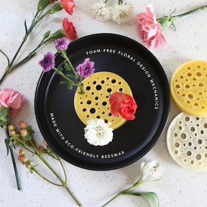 Beeswax Flower Frog Alternative: Kenzan and Ikebana Floral Design Disc