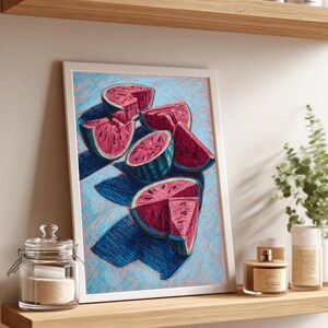 Watermelon Painting Wall Art - Watermelon Art Print for Kitchen - Watermelon Poster - Dining Room Decor - Fruit Market Print