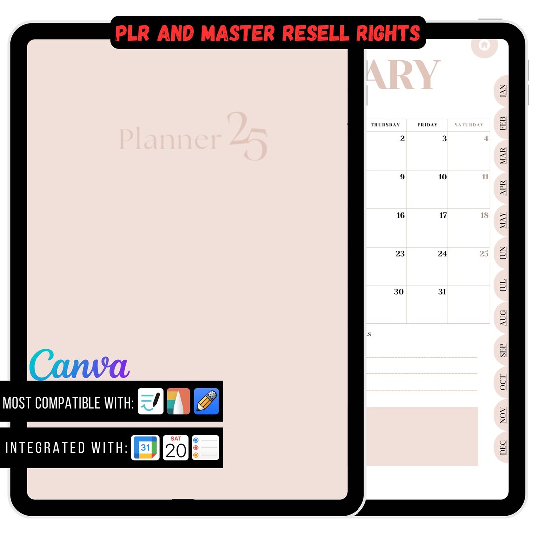 2025 Minimalist Digital Planner | Hyperlinks | Google & Apple Calendar ...