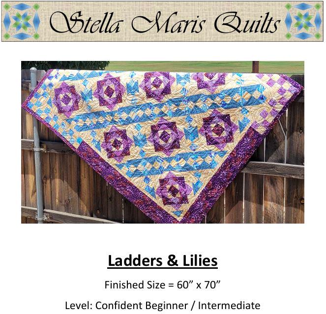 Ladders and Lilies Throw Quilt Pattern | Traditional Piecing (PDF ...