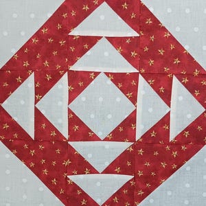 Mönster för quiltblock i Illinois: 30 x 30 cm i PDF-format (digital nedladdning)