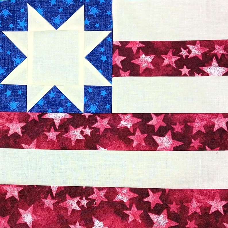 New York State Quilt Block Pattern: Star & Flag (PDF Pattern) - Etsy