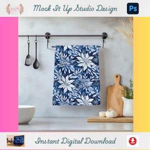 Hand Towel Mockup Bundle: Kitchen & Tea Towel PSD Templates (Digital Download)